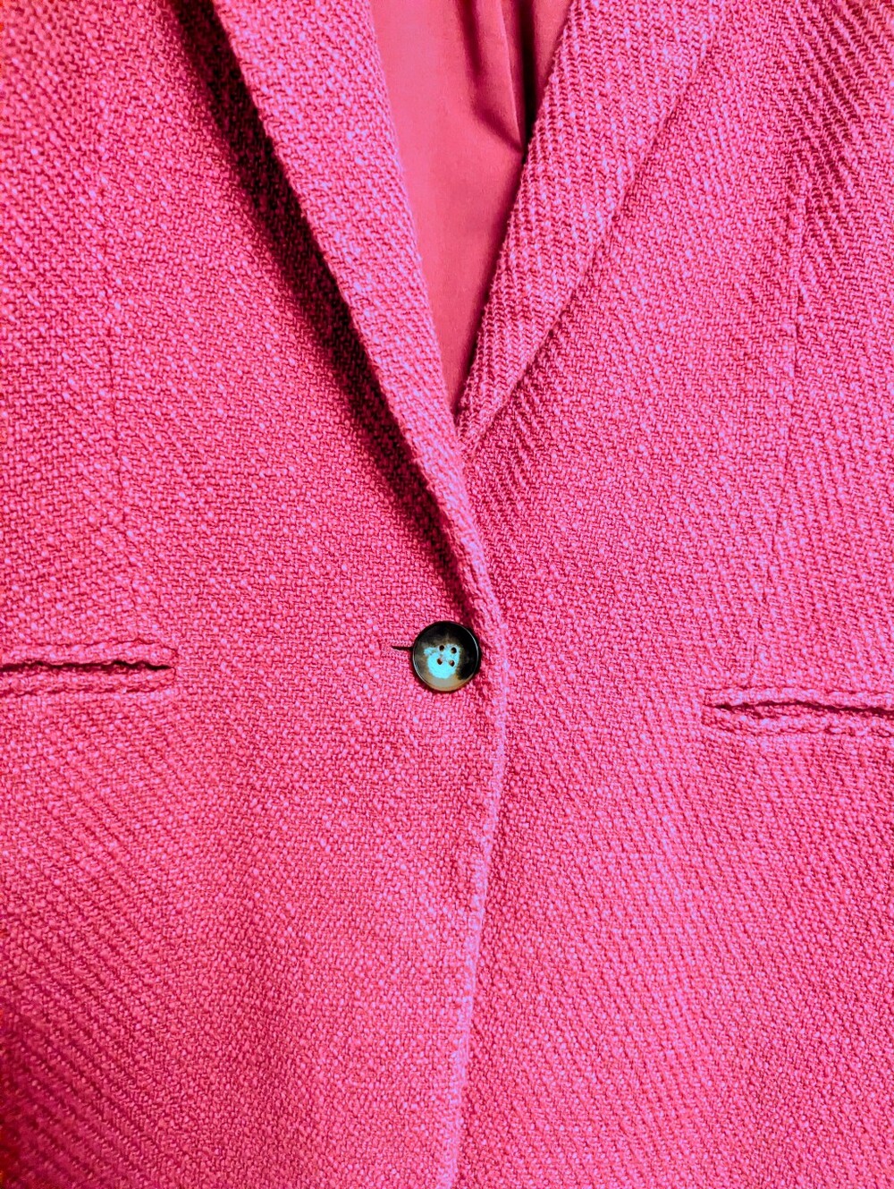 Ann Taylor Hutton Textured Single Button Blazer - Fuchsia - Picture 5 of 9